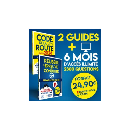 Pack Forfait 6 mois + le Livre de Code + "Réussir l'épreuve de conduite"