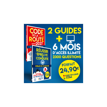 Pack Forfait 6 mois + le Livre de Code + "Réussir l'épreuve de conduite"